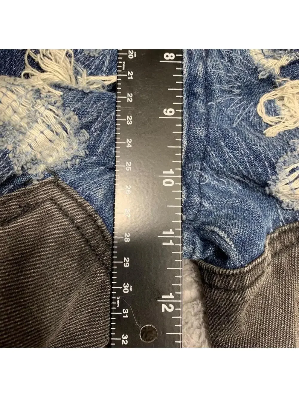 Aelfric Eden Distressed Jeans Mens 30 Blue Ripped Patchwork Streetwear Straight